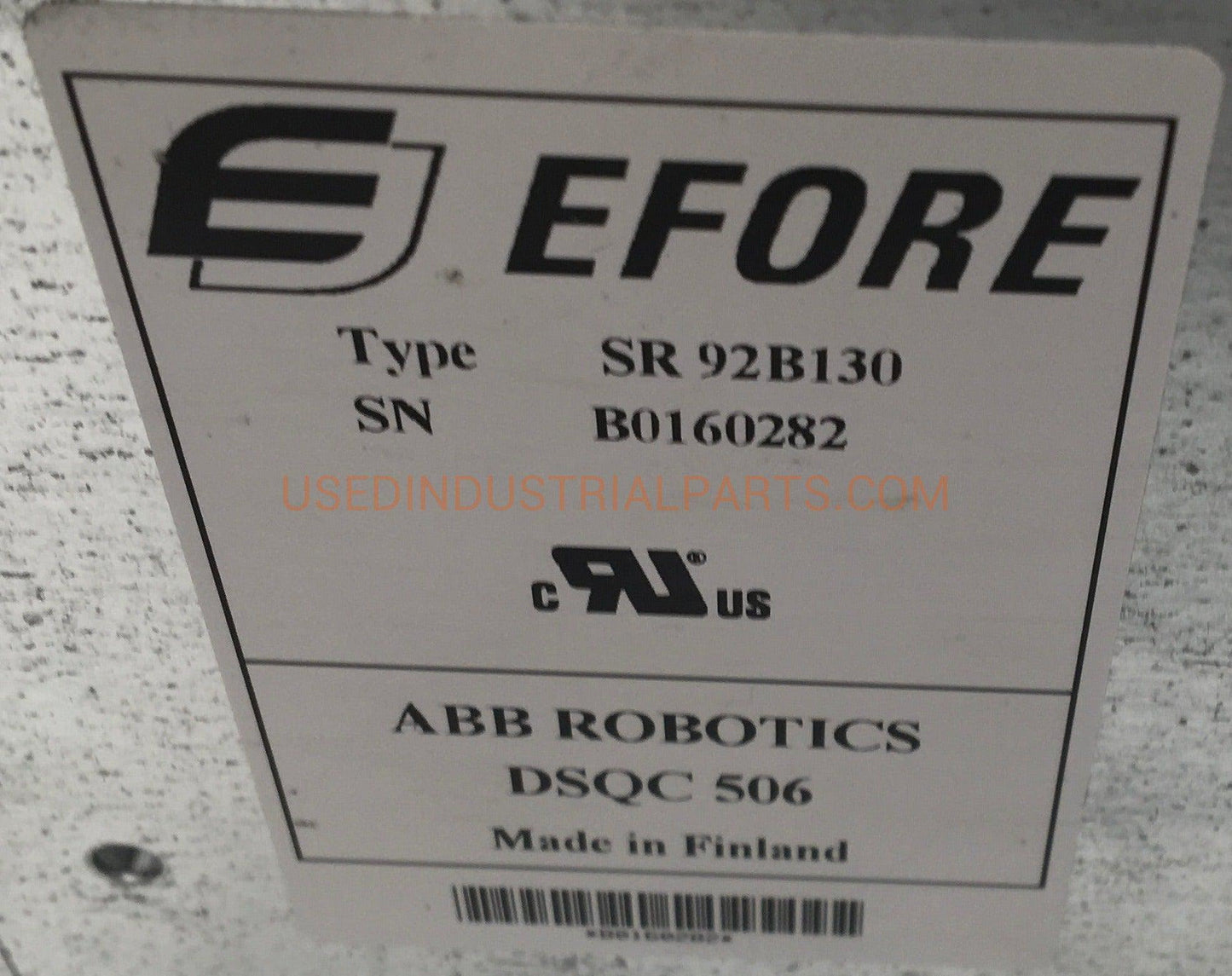 ABB Robotics DSQC 505 Efore SR 92B130 Power Supply-Power Supply-AA-07-01-Used Industrial Parts