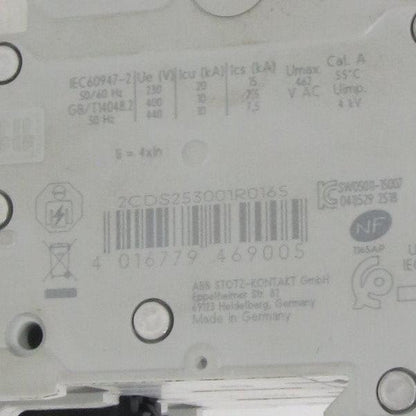 ABB S203 B16 Circuit Breaker-Miniature Circuit Breaker-Used Industrial Parts
