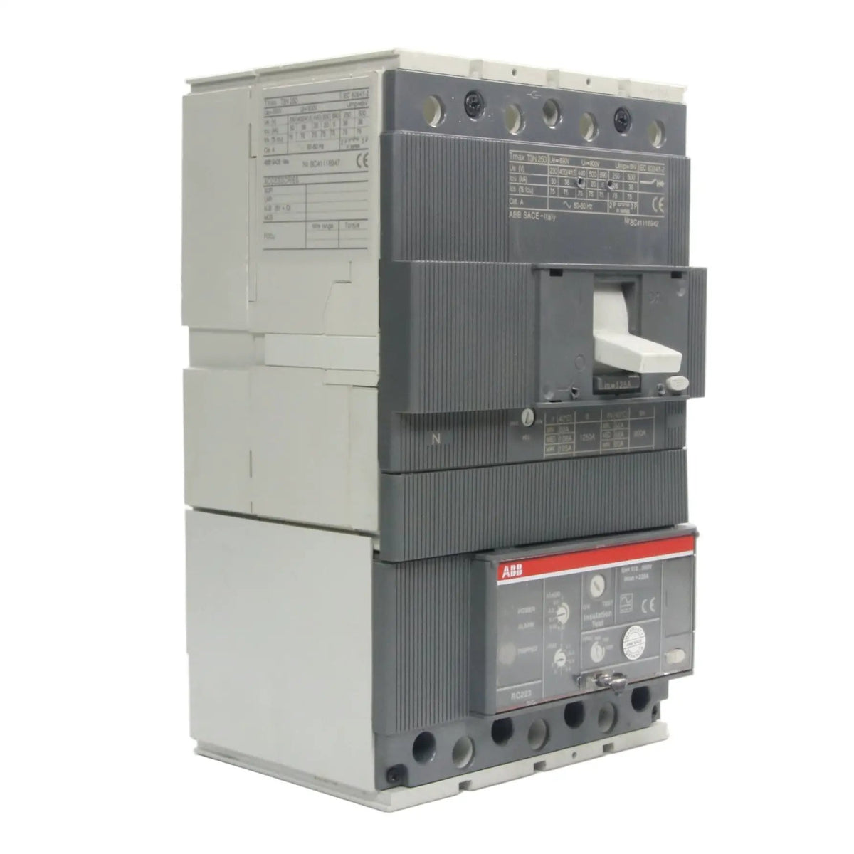 ABB T3N 250 Circuit Breaker with RC223 4p Residual Current Release-Circuit Breaker-CE-03-06-03-6152427937972-Used Industrial Parts