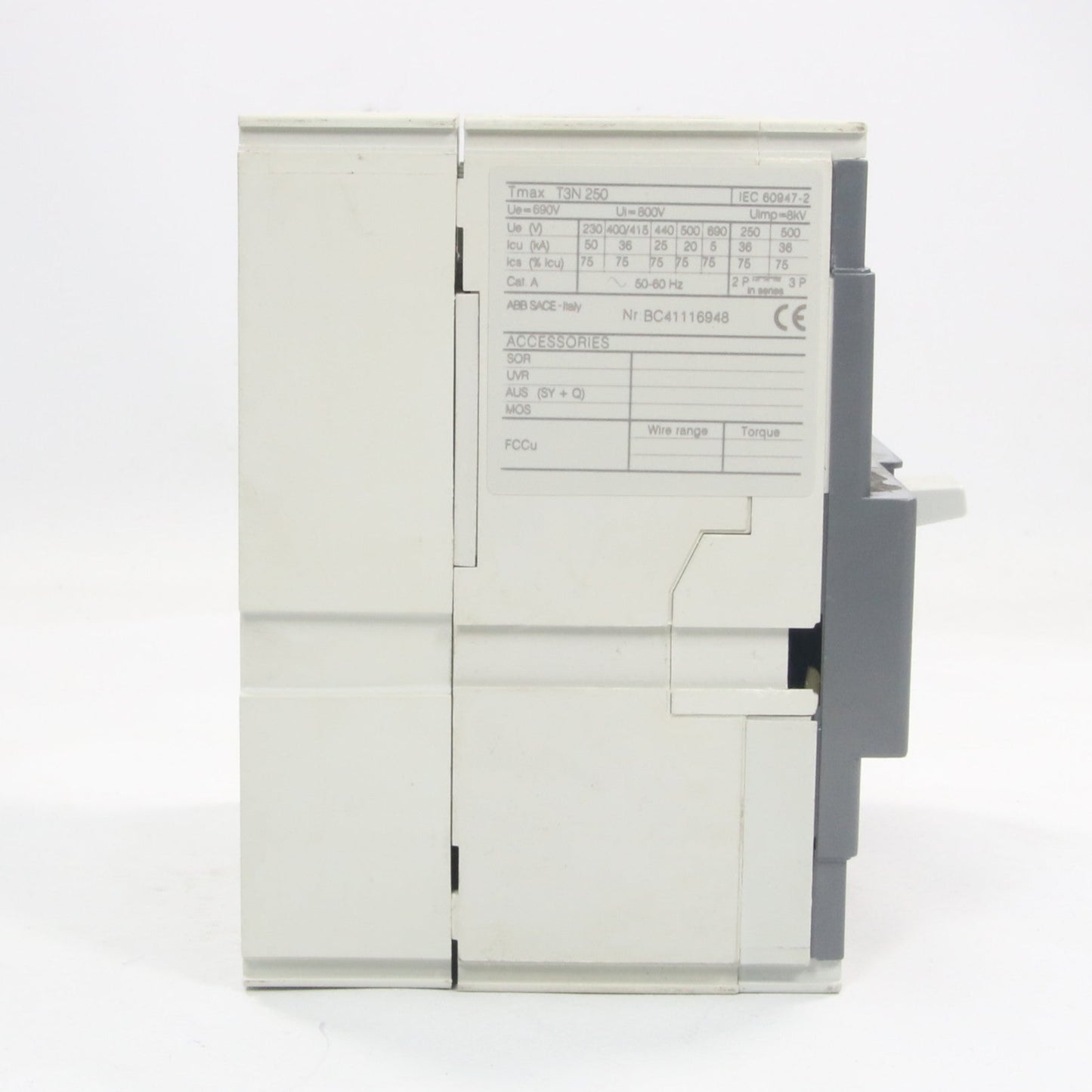 ABB T3N 250 circuit breaker-circuit breaker-Used Industrial Parts