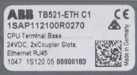 Image of ABB TB521-ETH C1 CPU Terminal Base-CPU Terminal Base-AE-02-07-02-Used Industrial Parts