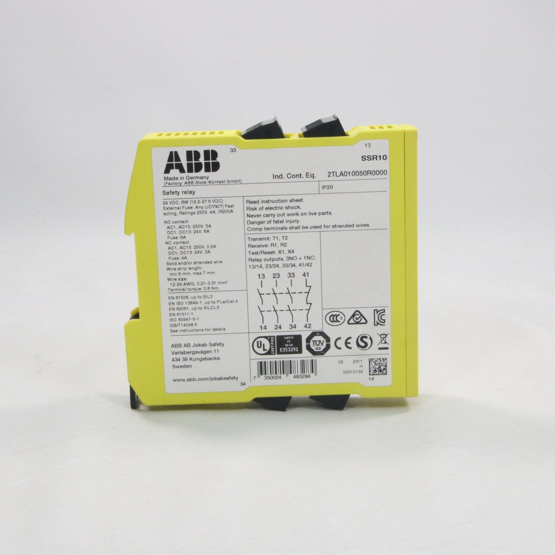 ABB/Jokab Safety Sentry SSR10 Safety Relay-Safety Relay-Used Industrial Parts
