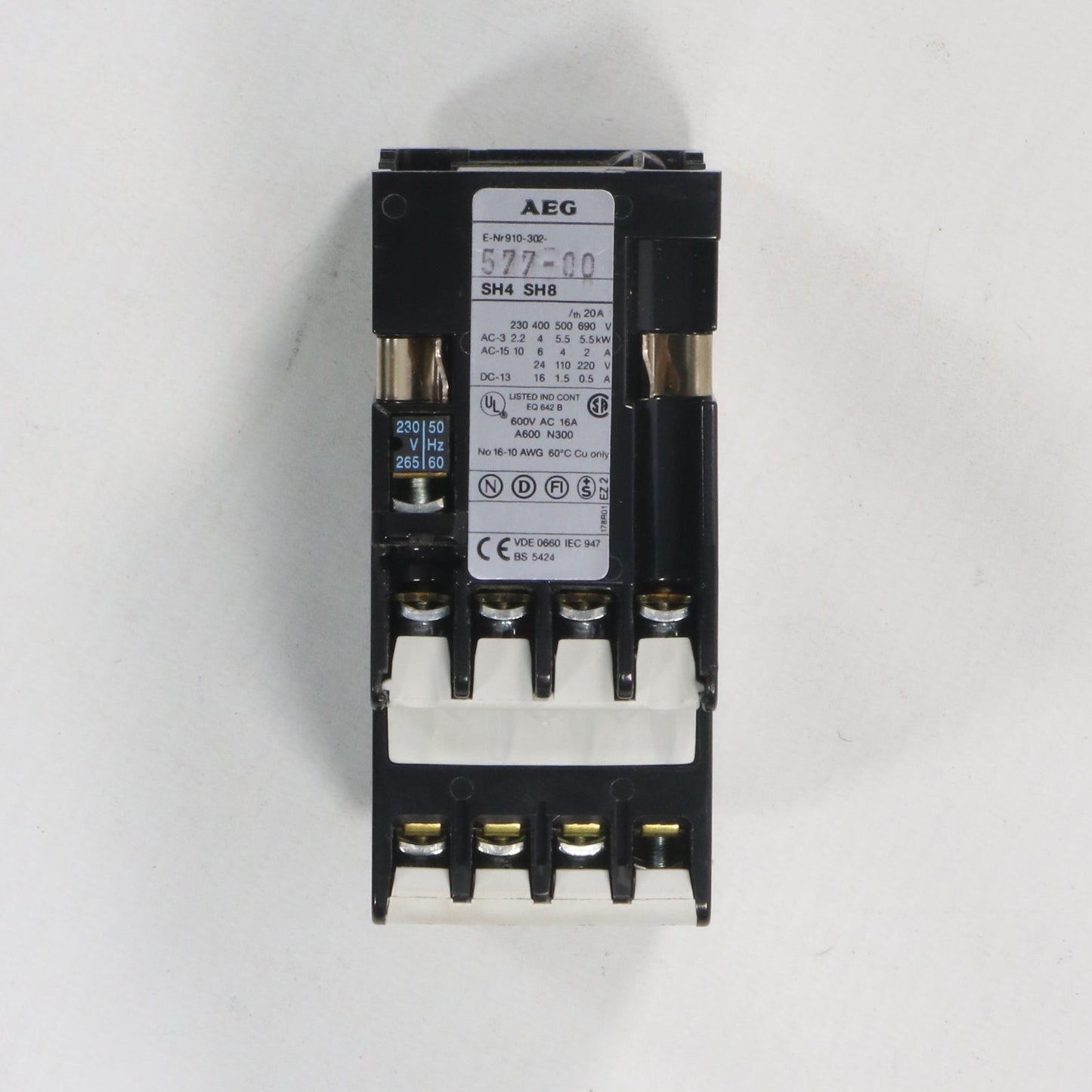 AEG SH8.44E Auxiliary Contactor-Auxiliary Contactor-Used Industrial Parts