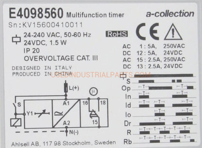 Ahlsell E4098560 Multifunction Timer-Multifunction Timer-AE-02-06-Used Industrial Parts