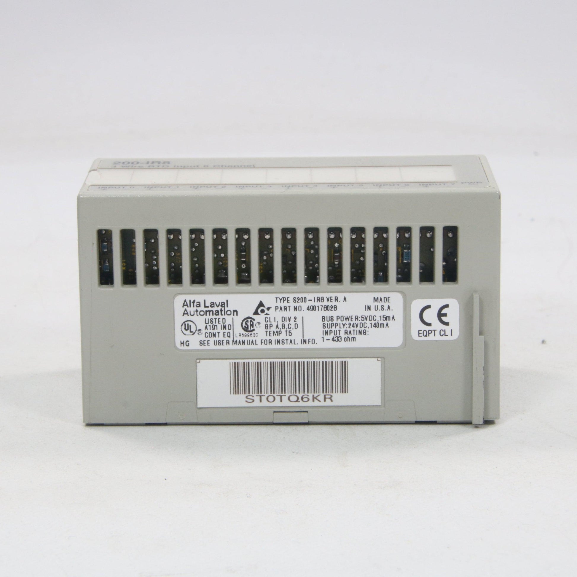 Alfa Laval Automation 200-IR8 3 Wire RTD Input 8 Channel-Input Module-Used Industrial Parts