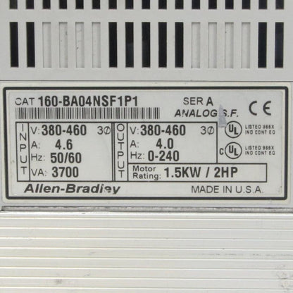Allen-Bradley 160-BA04NSF1P1 Variable Speed Drive-Variable Speed Drive-Used Industrial Parts
