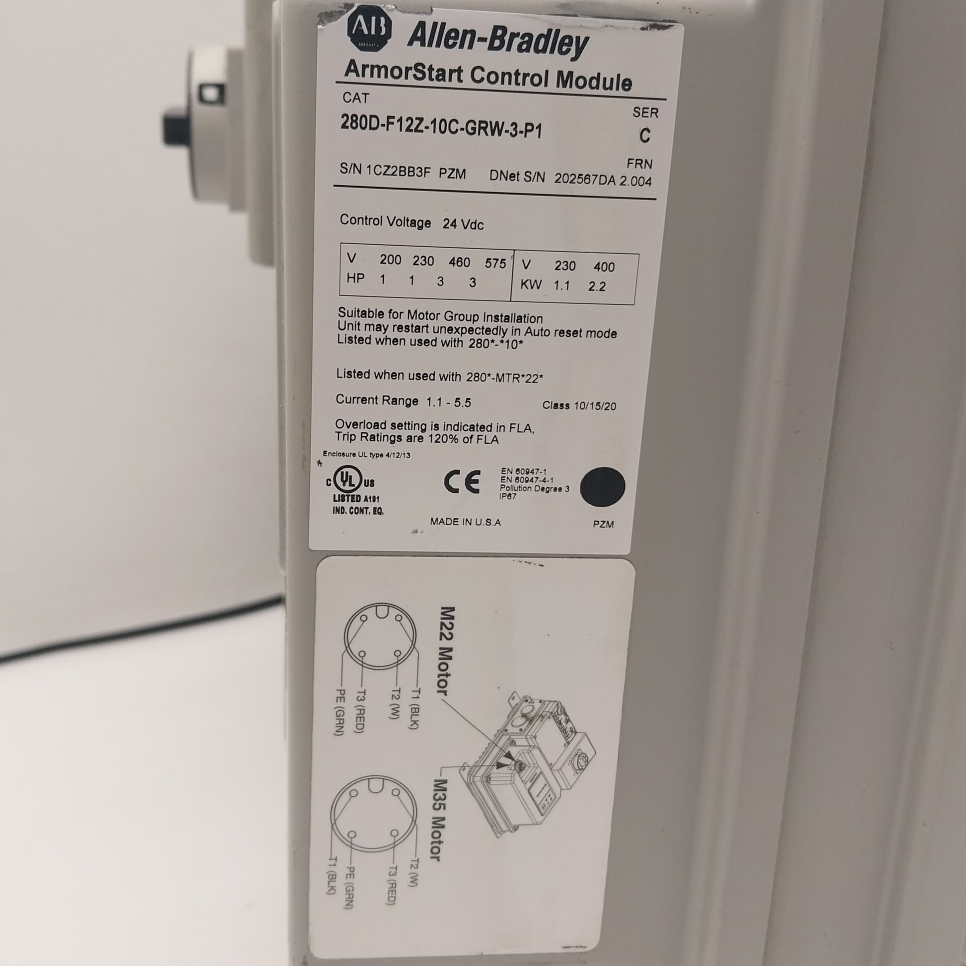 Allen-Bradley ArmorStart Control Module & Base-Control Module & Base-Used Industrial Parts