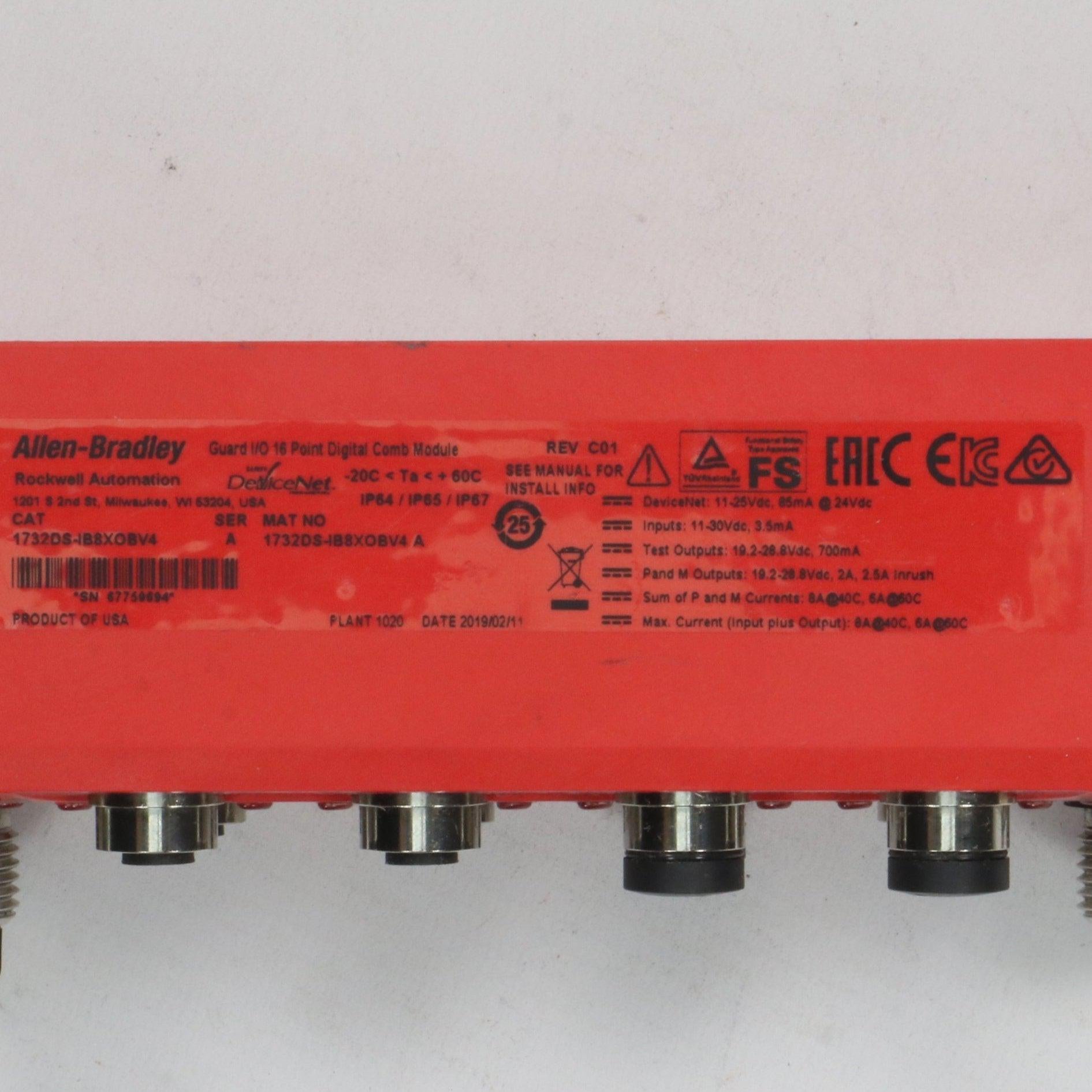 Allen-Bradley Guard I/O 16 Point Digital Comb Module 1732DS-IB8XOBV4-16 Point Digital Comb Module-Used Industrial Parts