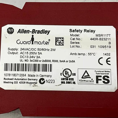 Allen-Bradley Guard Master MSR117T Safety Relay-Safety Relay-Used Industrial Parts