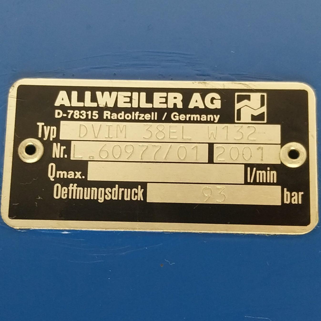 Allweiler AG DVIM 38EL W132 Pressure Relief Valve-Pressure Relief Valve-Used Industrial Parts