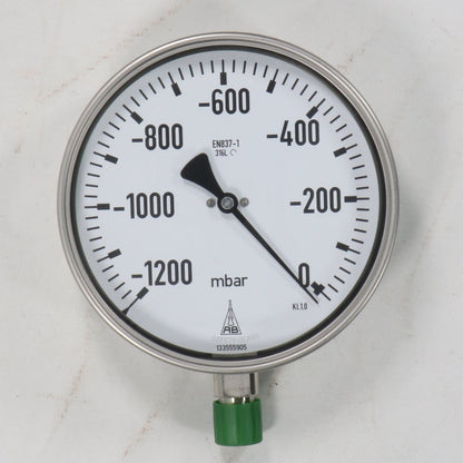 Armaturenbau RCh 160-3 Bourdon Tube Manometer - -1200...0 mbar-Bourdon Tube Manometer-Used Industrial Parts