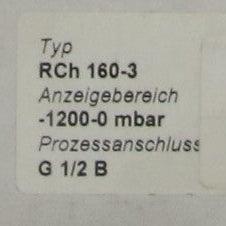 Armaturenbau RCh 160-3 Bourdon Tube Manometer - -1200...0 mbar-Bourdon Tube Manometer-Used Industrial Parts