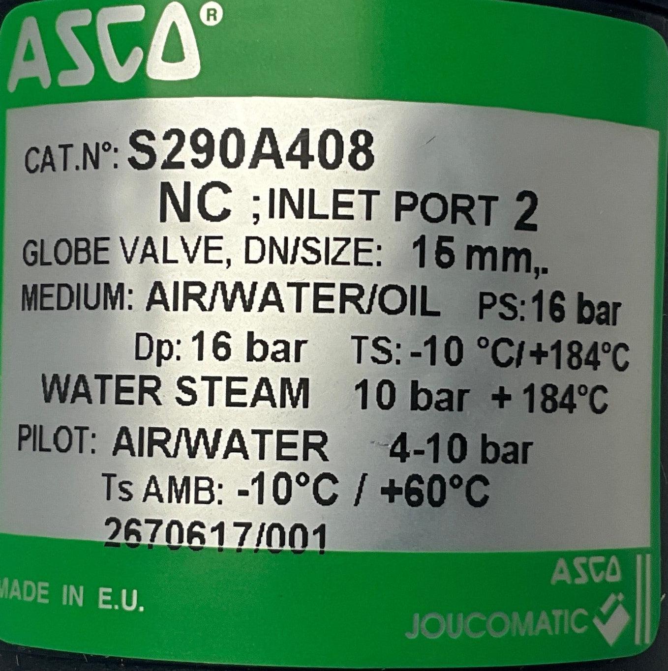 Asco Joucomatic S290A408 Solenoid Valve-Solenoid Valve-Used Industrial Parts