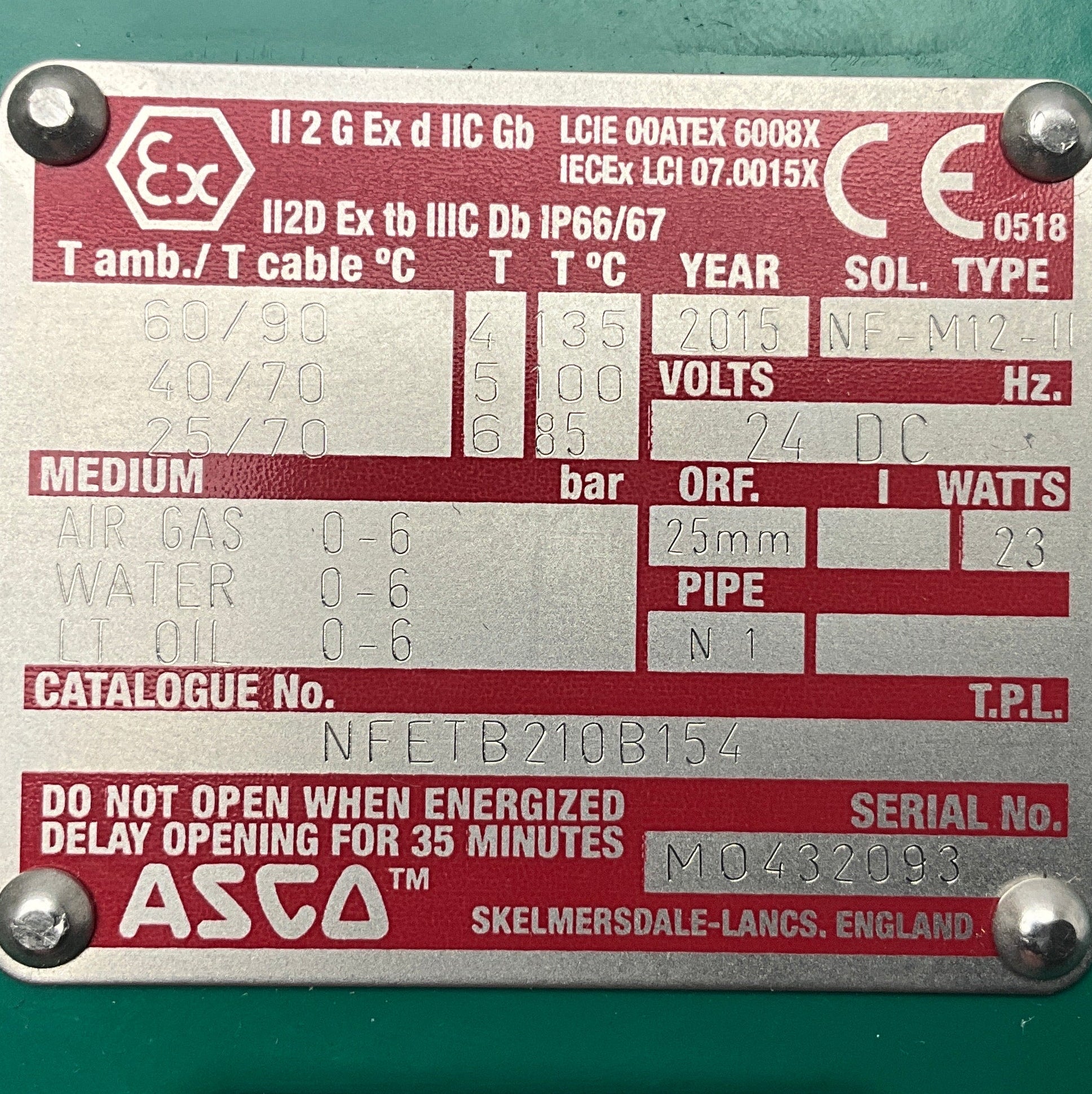 Asco NF-M12-II Solenoid Valve-Solenoid Valve-Used Industrial Parts