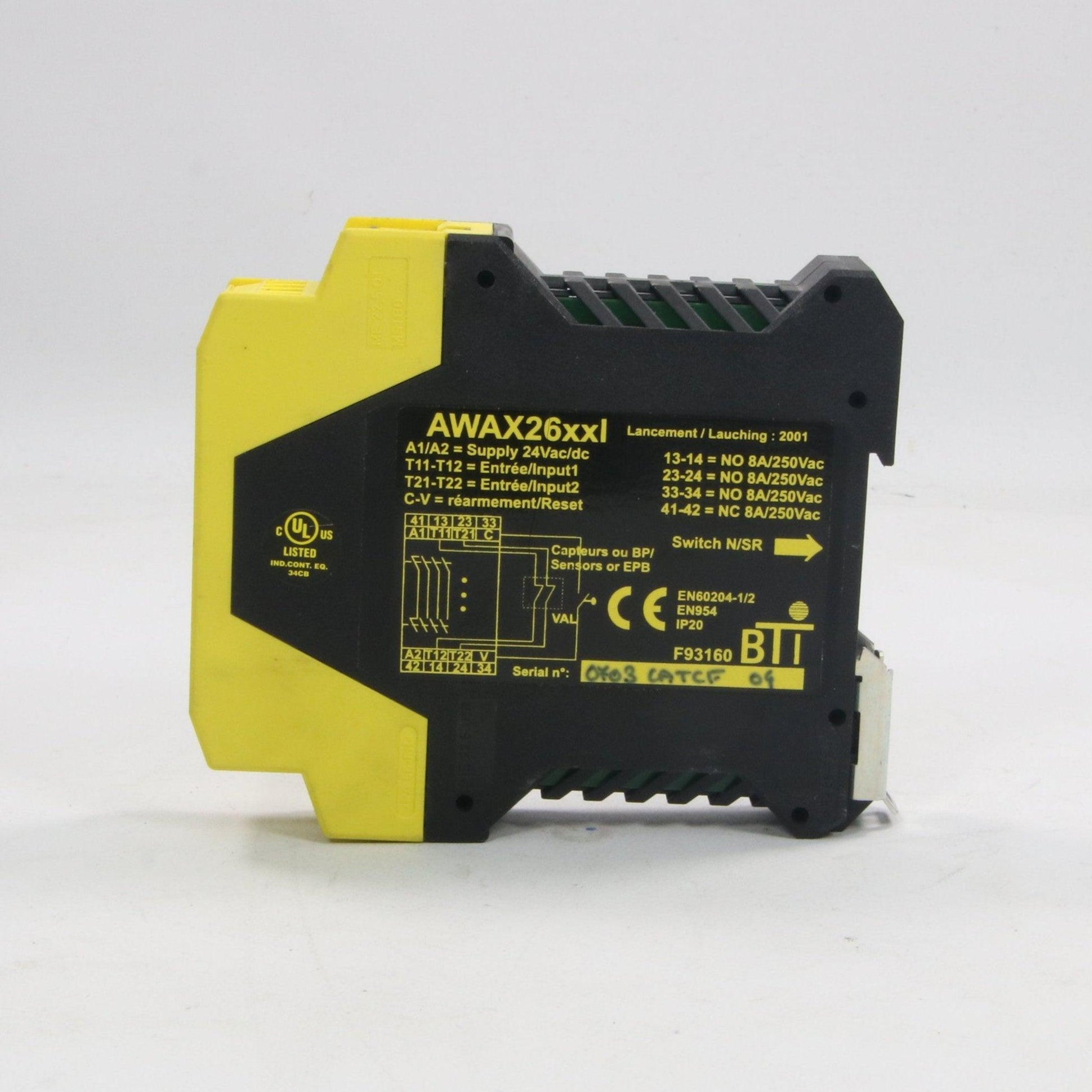 BTI Awax 26xxl Emergency Stop Safety Relay-Safety Relay-Used Industrial Parts