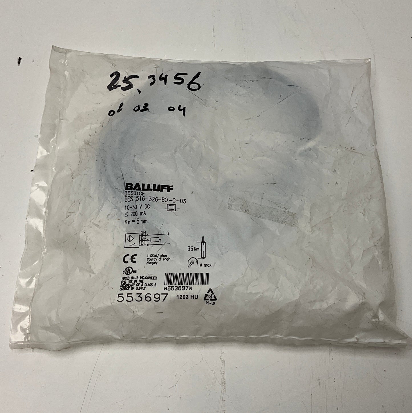 Balluff BES01CF Inductive Proximity Sensor - BES 516-326-B0-C-03-Inductive Proximity Sensor-Used Industrial Parts