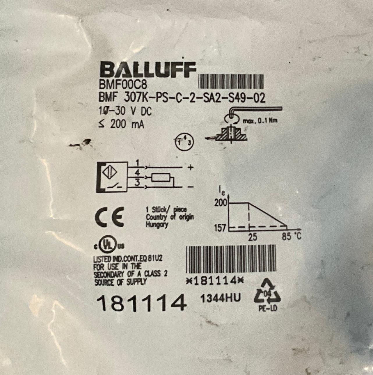 Balluff BMF 307K-PS-C-2-SA2-S49-02 Magnetic Field Sensor-Magnetic Field Sensor-Used Industrial Parts