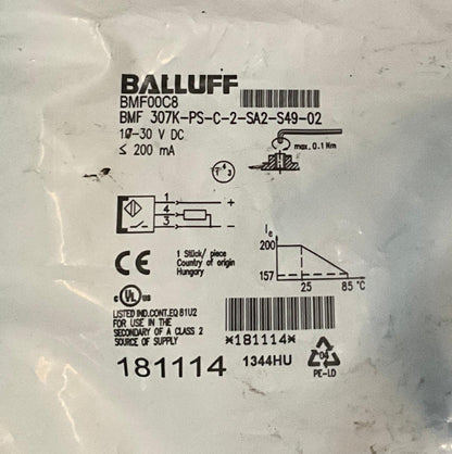 Balluff BMF 307K-PS-C-2-SA2-S49-02 Magnetic Field Sensor-Magnetic Field Sensor-Used Industrial Parts