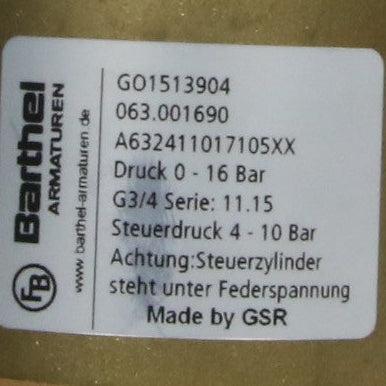 Barthel Armaturen 0632411018105xx Pneumatic Solenoid Valve-Pneumatic Solenoid Valve-Used Industrial Parts