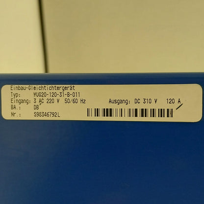 Baumuller/Weber BUG20 120 31 B Servo Power Supply Unit-Servo Power Supply Unit-Used Industrial Parts