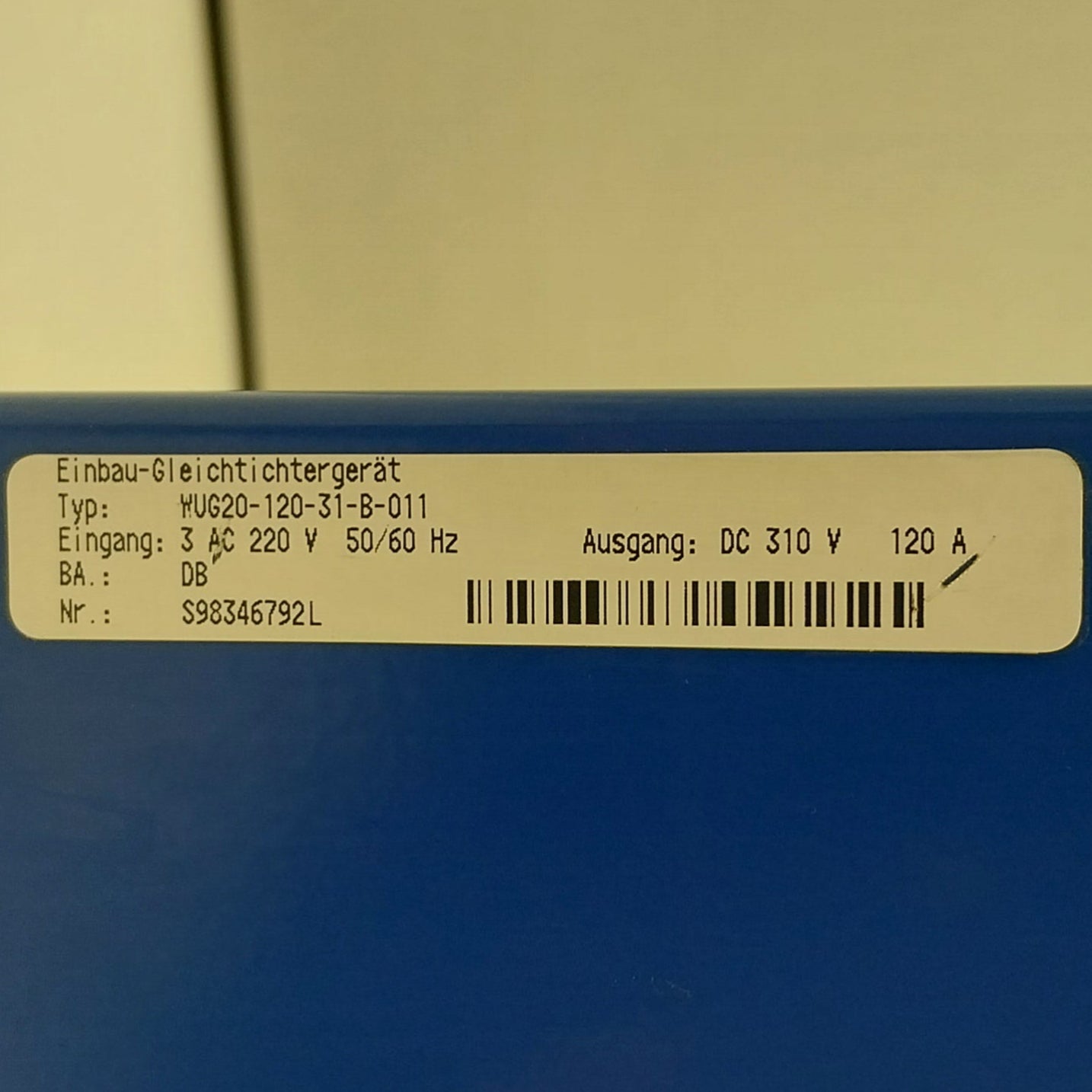 Baumuller/Weber WUG20 120 31 B Servo Power Supply Unit-Servo Power Supply Unit-Used Industrial Parts
