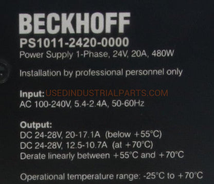 Beckhoff PS1011-2420-0000 Power Supply-Power Supply-AC-06-03-01-Used Industrial Parts