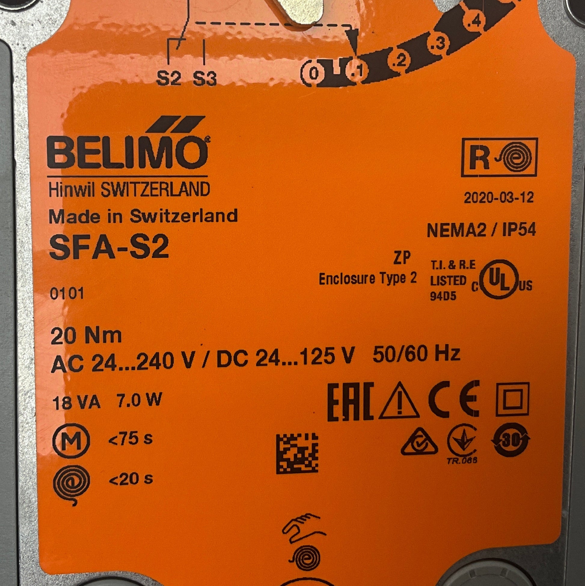 Belimo SFA-32 Spring Return Actuator-Spring Return Actuator-Used Industrial Parts