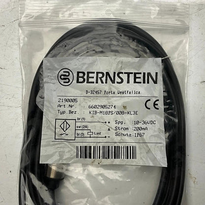 Bernstein KIB-M18PS/008-KL3E Inductive Proximity Sensor-Inductive Proximity Sensor-Used Industrial Parts