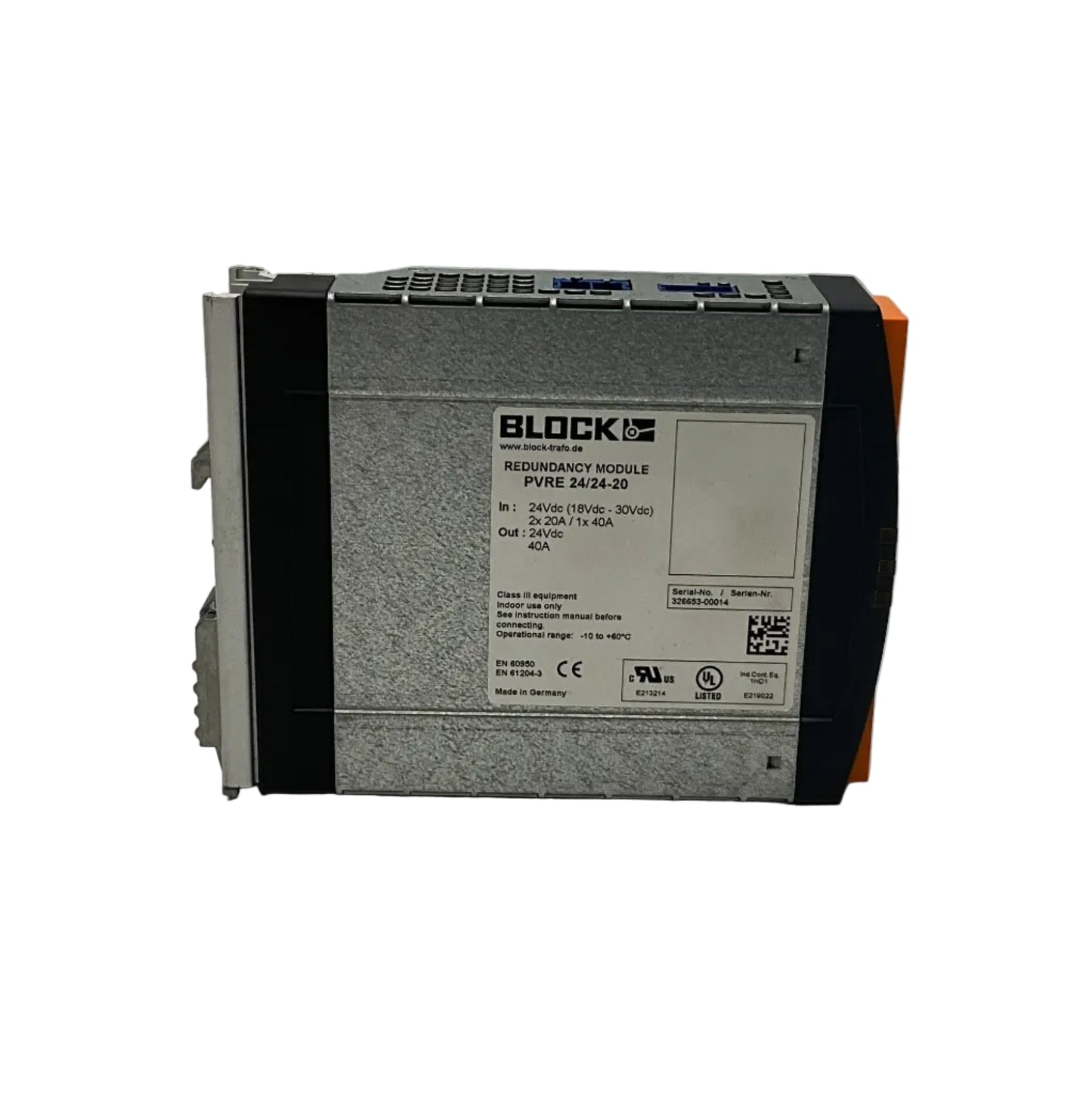 Block PVRE 24/24-20 Redundancy Module-Redundancy Module-Used Industrial Parts