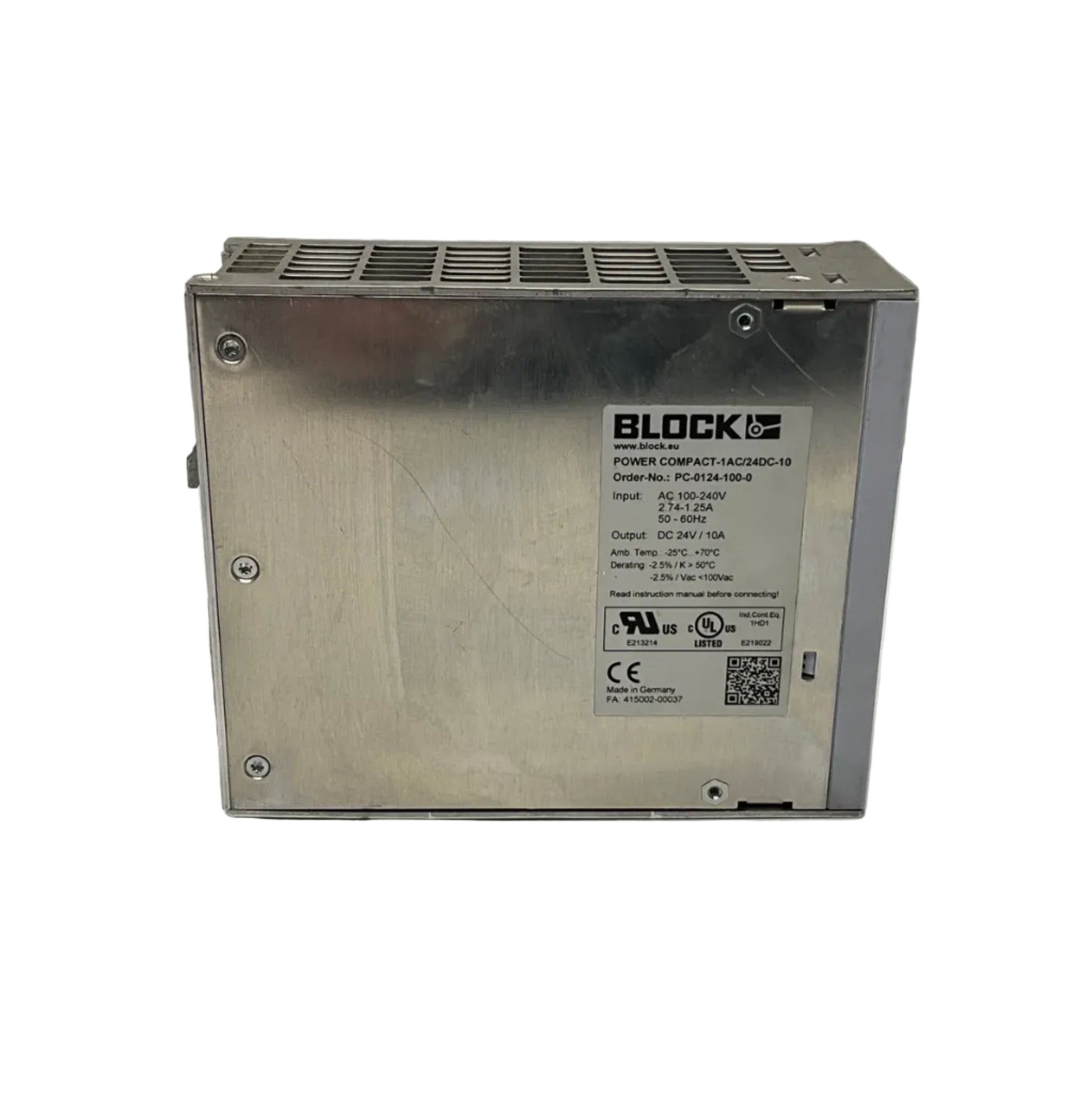 Block Power Compact - 1AC/24DC-10 Power Supply-Power Supply-Used Industrial Parts