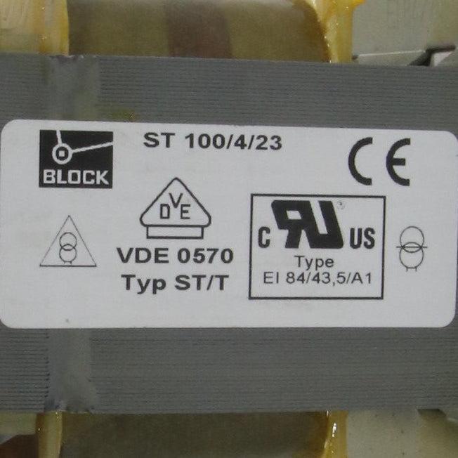 Block ST 100/4/23 Control & Safety Isolating Transformer-Control and Safety Isolating Transformer-Used Industrial Parts