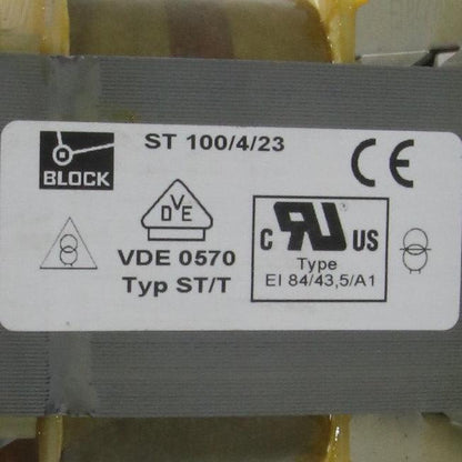 Block ST 100/4/23 Control & Safety Isolating Transformer-Control and Safety Isolating Transformer-Used Industrial Parts
