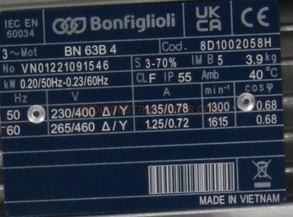 Bonfiglioli BN 63B 4 Gearbox Motor-Gearbox Motor-AC-03-03-Used Industrial Parts