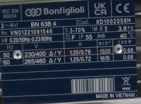Image of Bonfiglioli BN 63B 4 Gearbox Motor-Gearbox Motor-AC-03-03-Used Industrial Parts