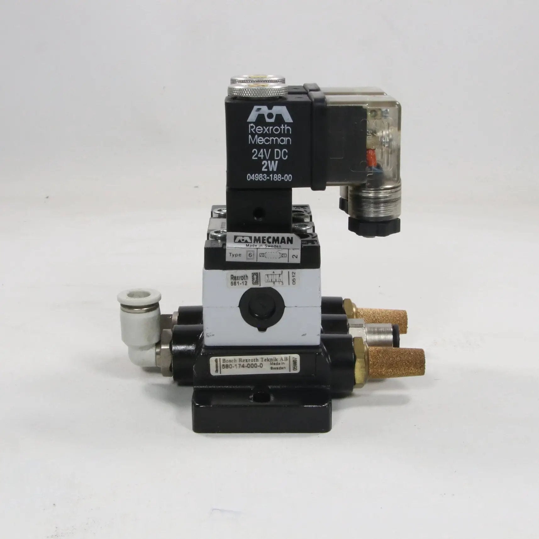 Bosch Rexroth Mecman Double Solenoid Valve with Subplate-Double Solenoid Valve with Subplate-Used Industrial Parts