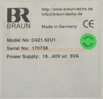 Braun GmbH Industrie Elektronik D421.52U1 Converter-Converter-AA-06-04-Used Industrial Parts