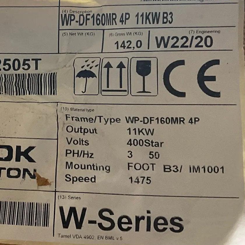 Brook Crompton WP-DF160MR Three Phase Induction Motor-Three Phase Induction Motor-Used Industrial Parts