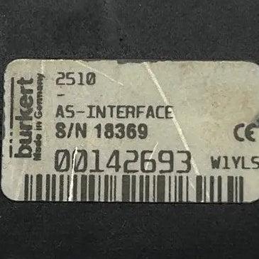 Burkert 2510 AS-i Cable Plug & 6012 24V Solenoid Coil-Cable Plug & Solenoid Coil-Used Industrial Parts