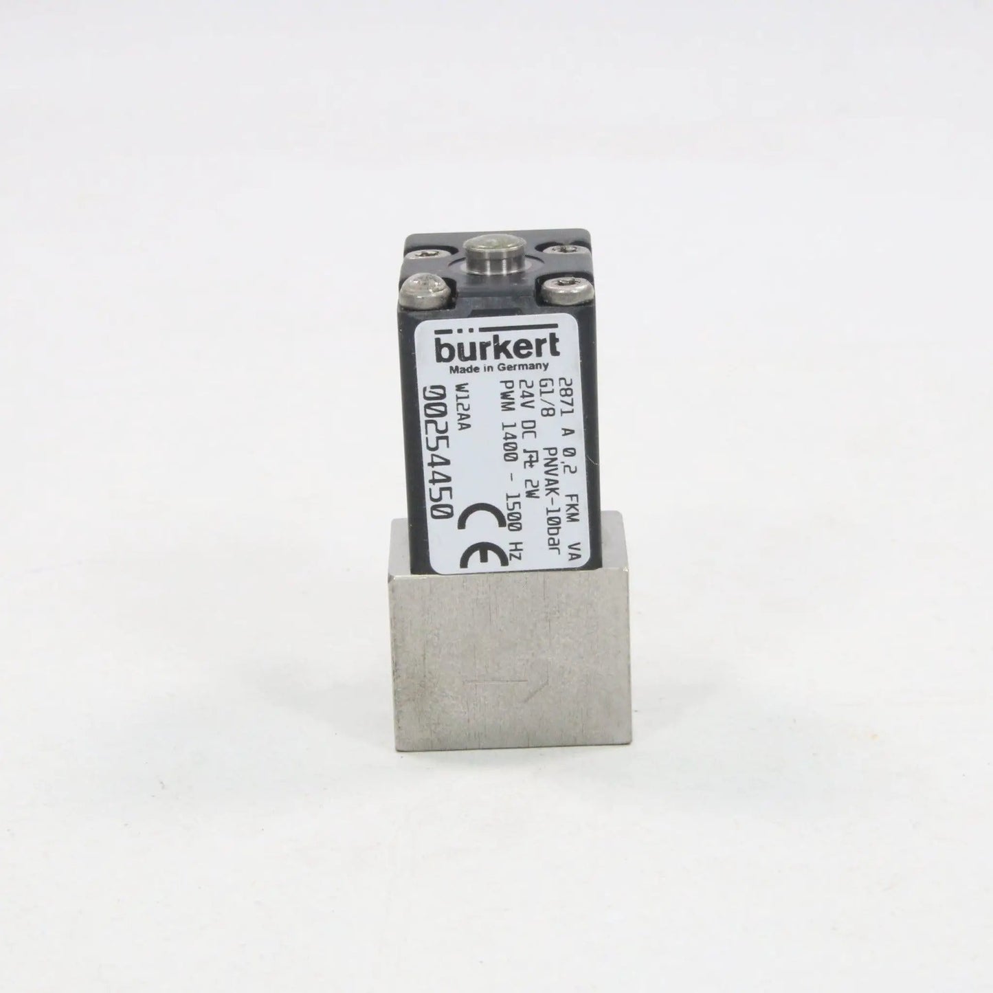 Burkert 2871 2-Way Solenoid Control Valve 24V DC G1/8-Standard Solenoid Controller-Used Industrial Parts