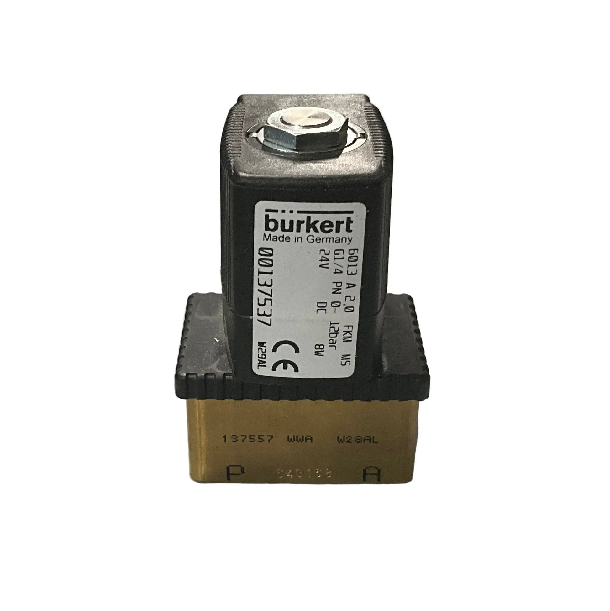 Burkert 6013 137537 2/2-Way Solenoid Valve, 24 V DC-Solenoid Valve-Used Industrial Parts