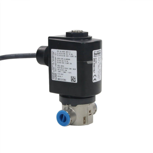 Burkert 6027 2-Way Solenoid Valve 00380702, 0–250 Bar-Solenoid Valve-Used Industrial Parts