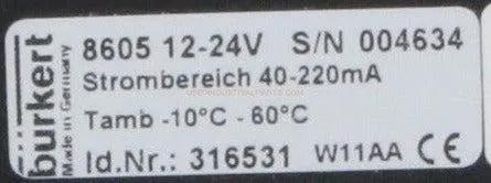 Burkert 8605 Digital Controller for Proportional Valves-Programmable Digital Controller-Used Industrial Parts