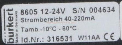 Burkert 8605 Programmable Digital Controller-Programmable Digital Controller-Used Industrial Parts