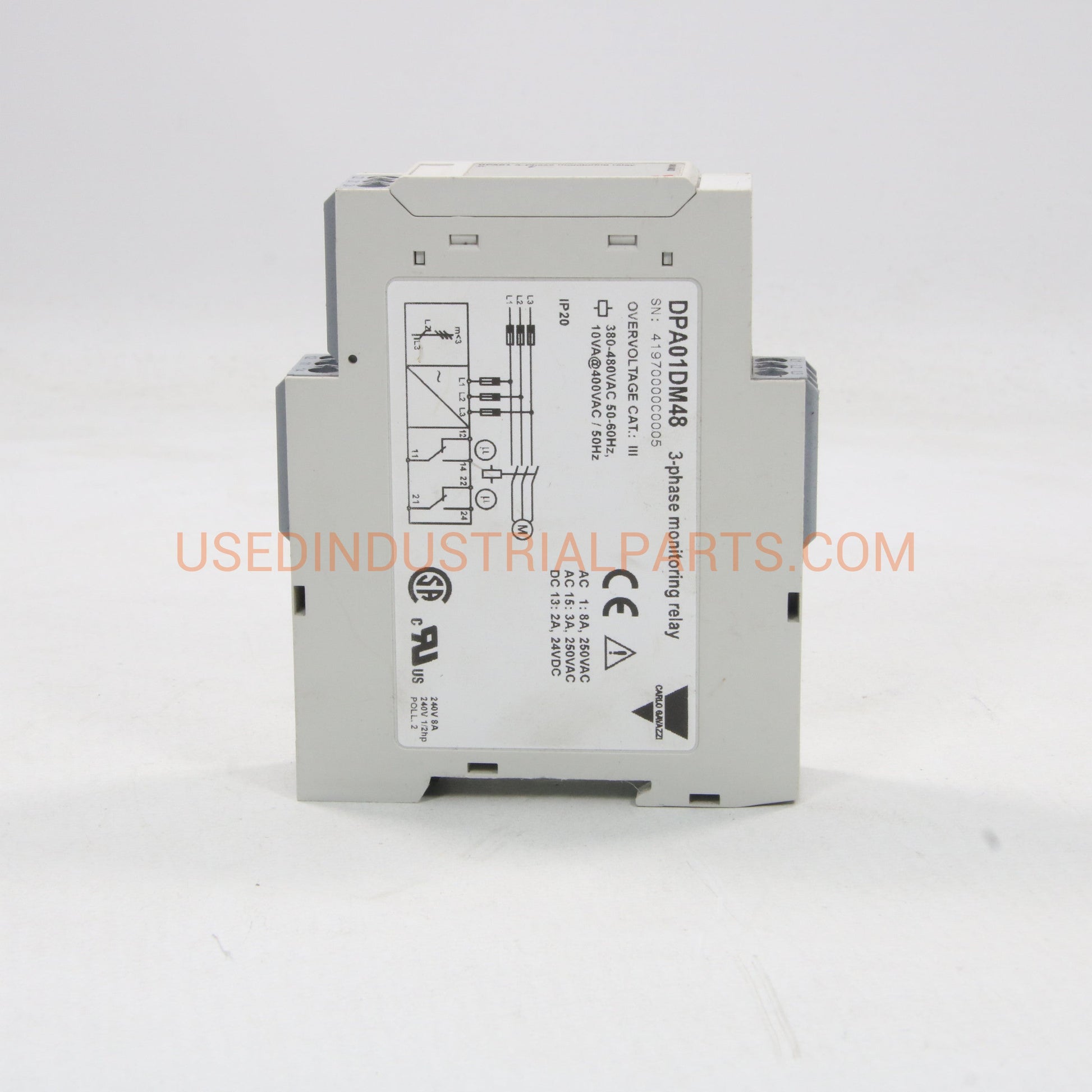 Carlo Gavazzi DPA01 DM48 3-Phase Monitoring Relay-Phase Monitoring Relay-AD-06-04-Used Industrial Parts