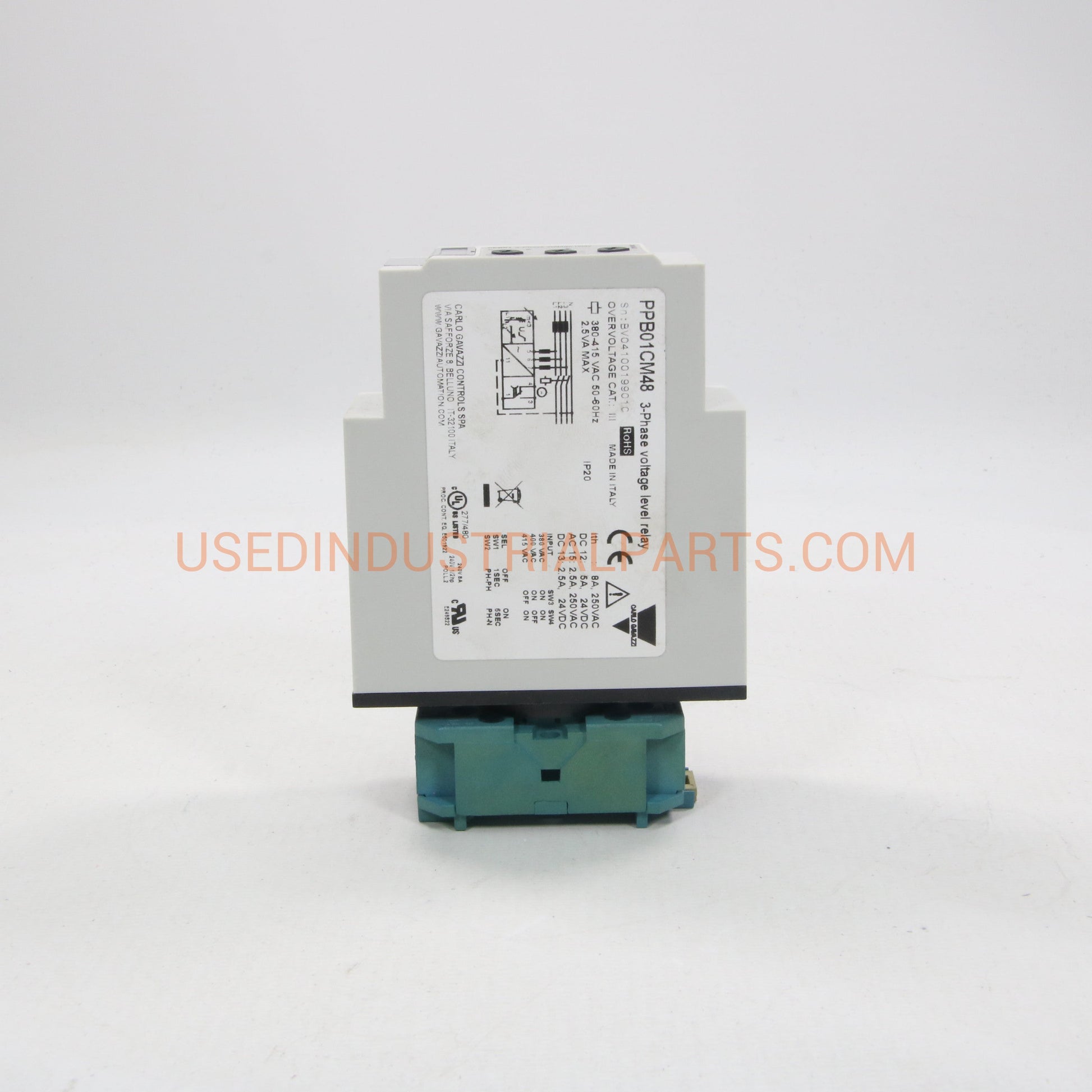 Carlo Gavazzi PPB01CM48 3-Phase Voltage Level Relay-3-Phase Voltage Level Relay-AA-02-05-Used Industrial Parts