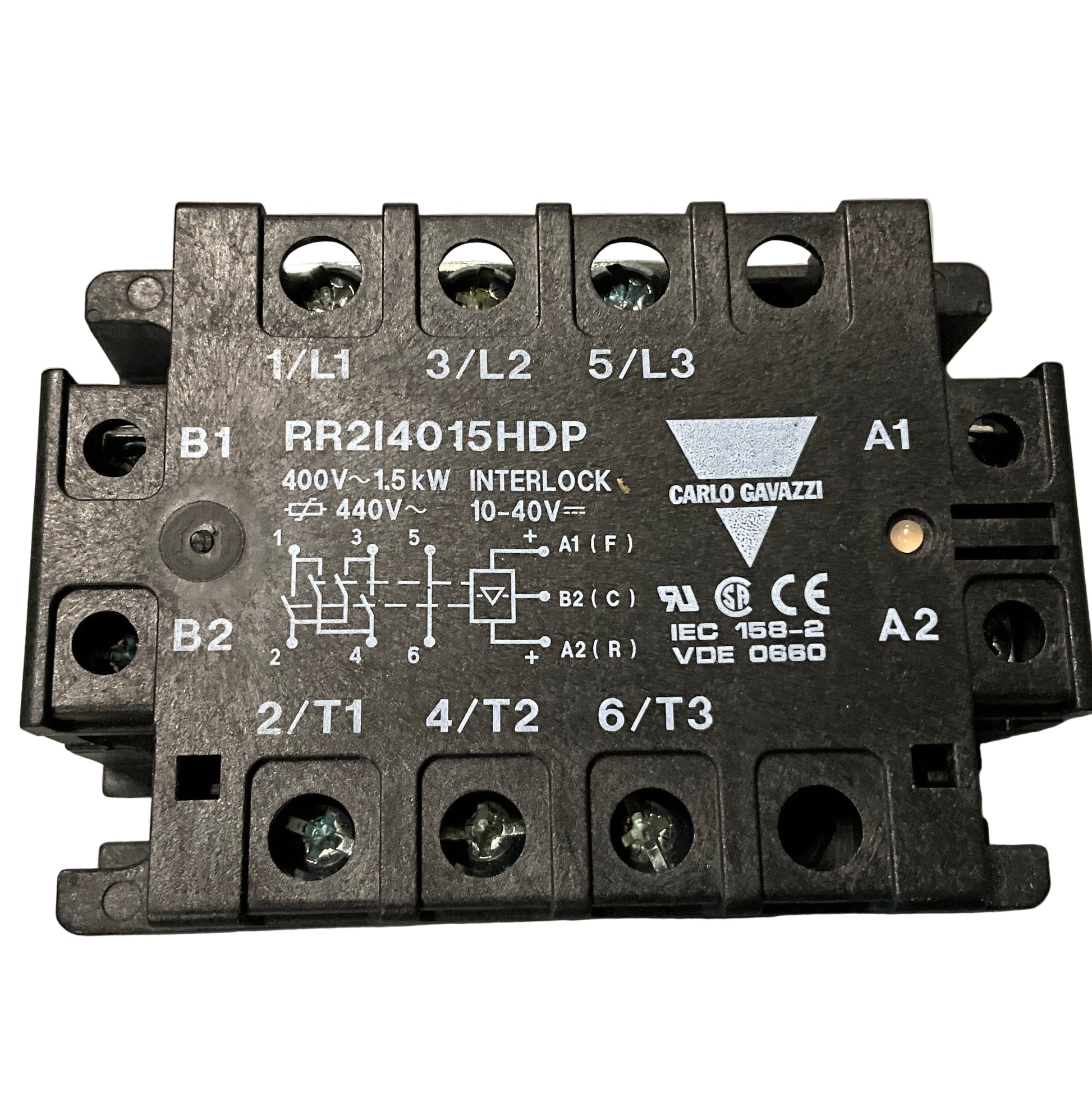 Carlo Gavazzi RR2I4015HDP Solid State 3 Phase Relay-Solid State 3 Phase Relay-Used Industrial Parts