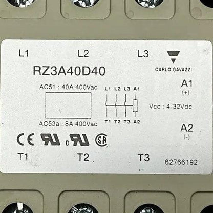 Carlo Gavazzi RZ3A40D40 3-Phase Solid State Relay-3-Phase Solid State Relay-Used Industrial Parts