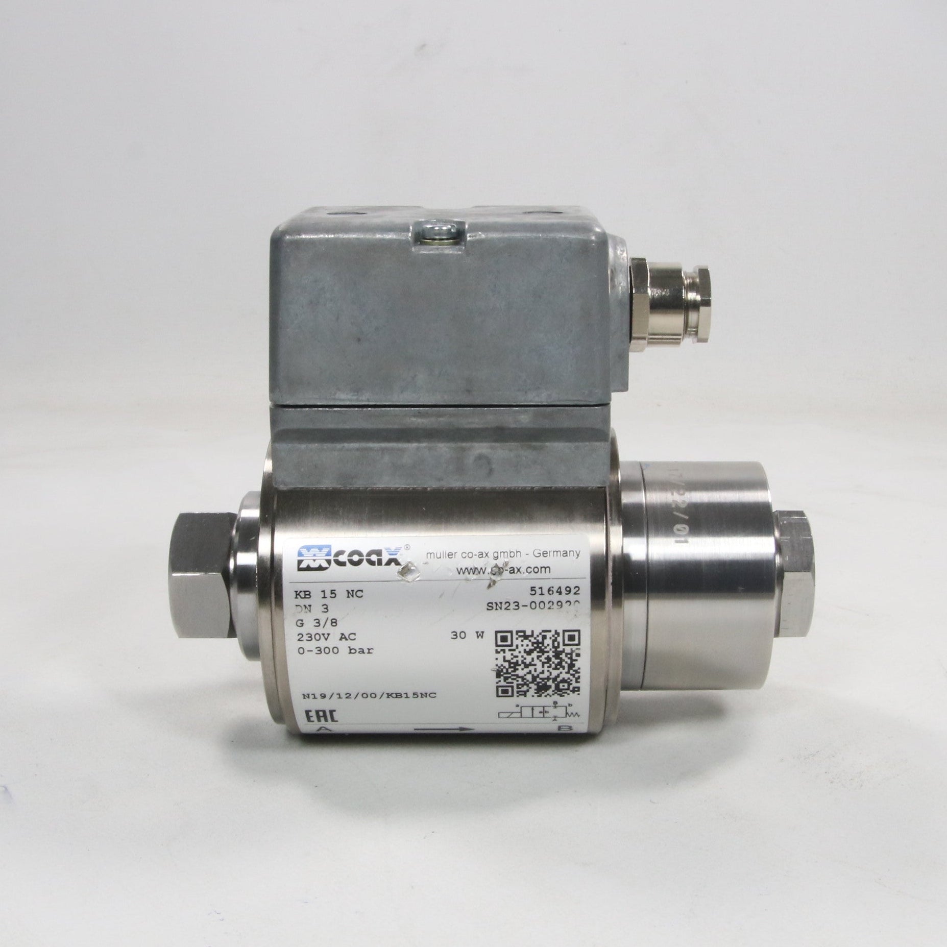 Coax KB 15 NC Direct Acting Coaxial Valve-Direct Acting Coaxial Valve-Used Industrial Parts