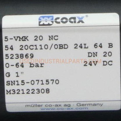 Coax Muller 5 VMK 20NC Coaxial Valve-Coaxial Valve-BC-02-01-01-Used Industrial Parts