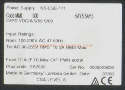 Coutant Lambda Omega MML600 Power Supply-Power Supply-AB-01-01-Used Industrial Parts